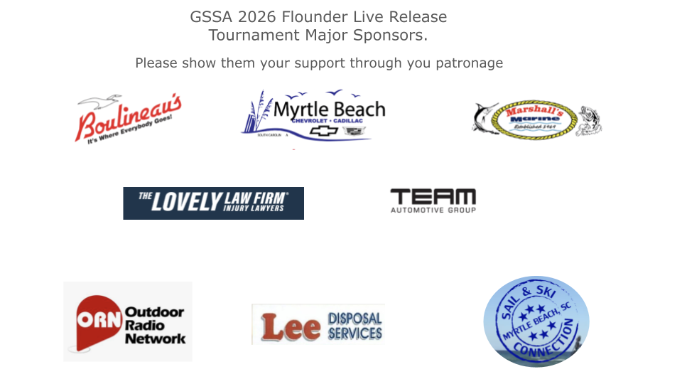 GSSA 2026 Flounder Live Release Tournament Major Sponsors